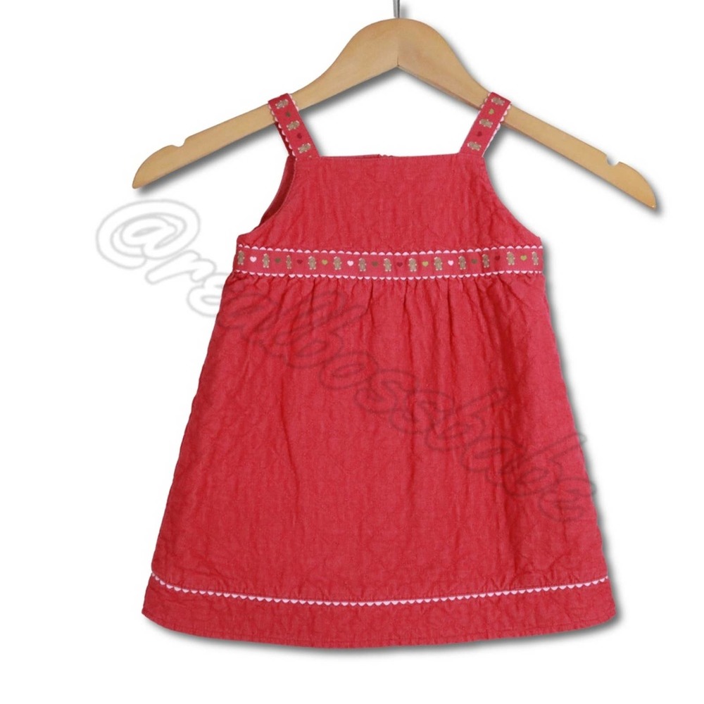 Gymboree Girls Christmas Dress Corduroy Pink Gingerbread Quilted Jumper 18-24 mo